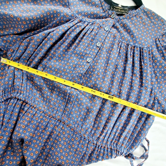 Vintage 1970s Calico Prairie Cottagecore Midi Dress - M - Picture 5 of 11